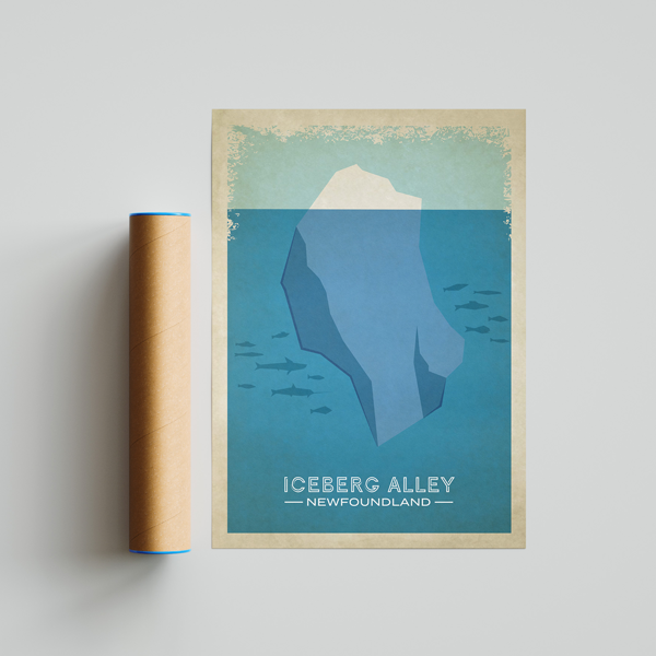 Iceberg Retro Style Poster