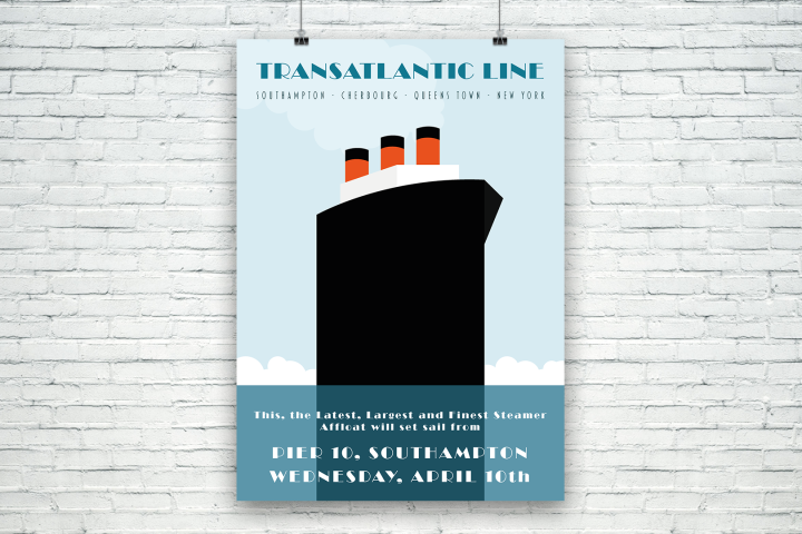 Transatlantic Line Travel Poster